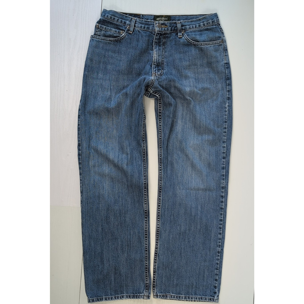 Eddie Bauer Straight Leg Jeans Men 34x30 Blue Denim Original Fit 100% Cotton - Picture 8 of 16